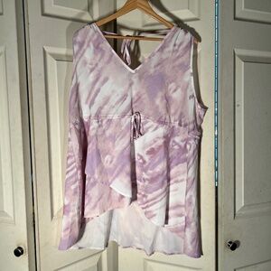 Kate Kasin Purple and White Tank Top Size 2XL